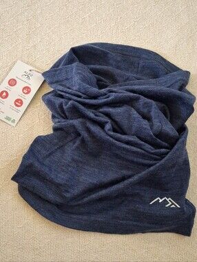 merino.tech ♡ merino wool neck gaiter blue winter scarf